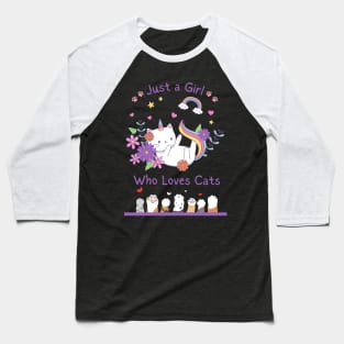 Just a Girl Who Loves Cats Baseball T-Shirt